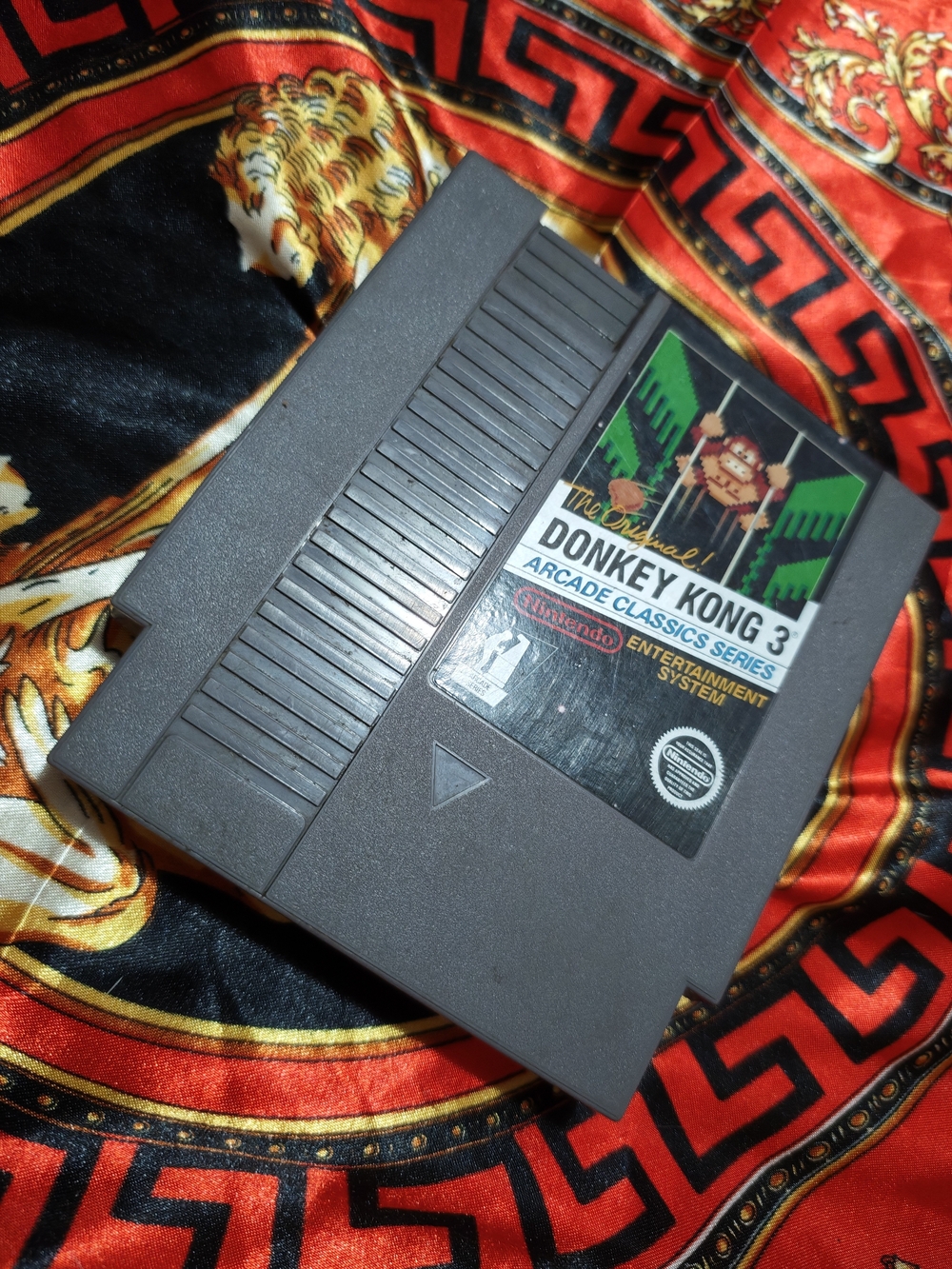 Nintendo Donkey Kong 3 NES Cartridge - Gray and Black Label
